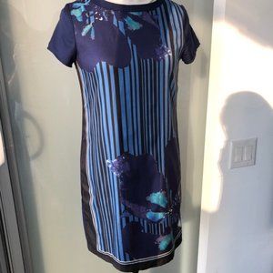 Floral Striped Blue Dress | Size S